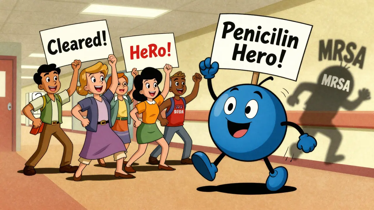 People celebrating after being cleared from penicillin allergy
